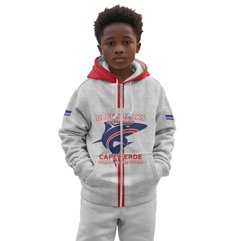 Custom Cabo Verde Kid Hoodie Blue Sharks Fear No Giants
