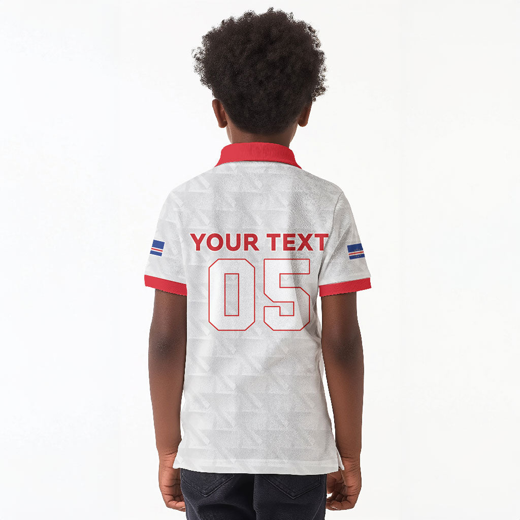 Custom Cabo Verde Kid Polo Shirt Blue Sharks Fear No Giants