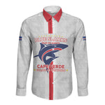 Custom Cabo Verde Long Sleeve Button Shirt Blue Sharks Fear No Giants