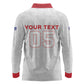 Custom Cabo Verde Long Sleeve Polo Shirt Blue Sharks Fear No Giants