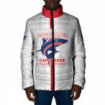 Custom Cabo Verde Padded Jacket Blue Sharks Fear No Giants