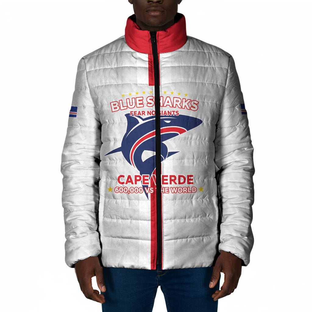 Custom Cabo Verde Padded Jacket Blue Sharks Fear No Giants