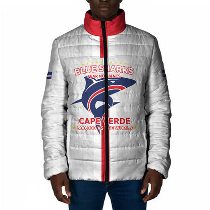 Custom Cabo Verde Padded Jacket Blue Sharks Fear No Giants