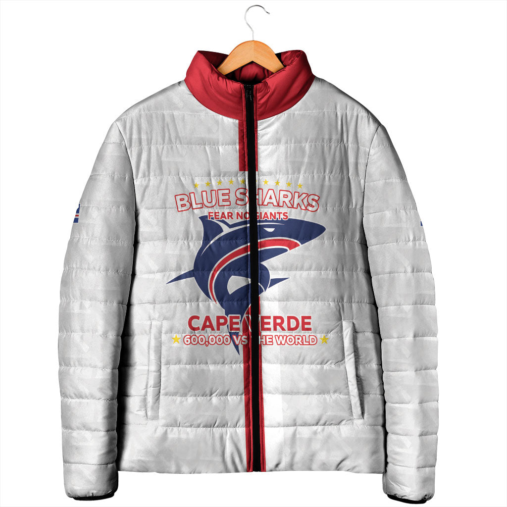 Custom Cabo Verde Padded Jacket Blue Sharks Fear No Giants