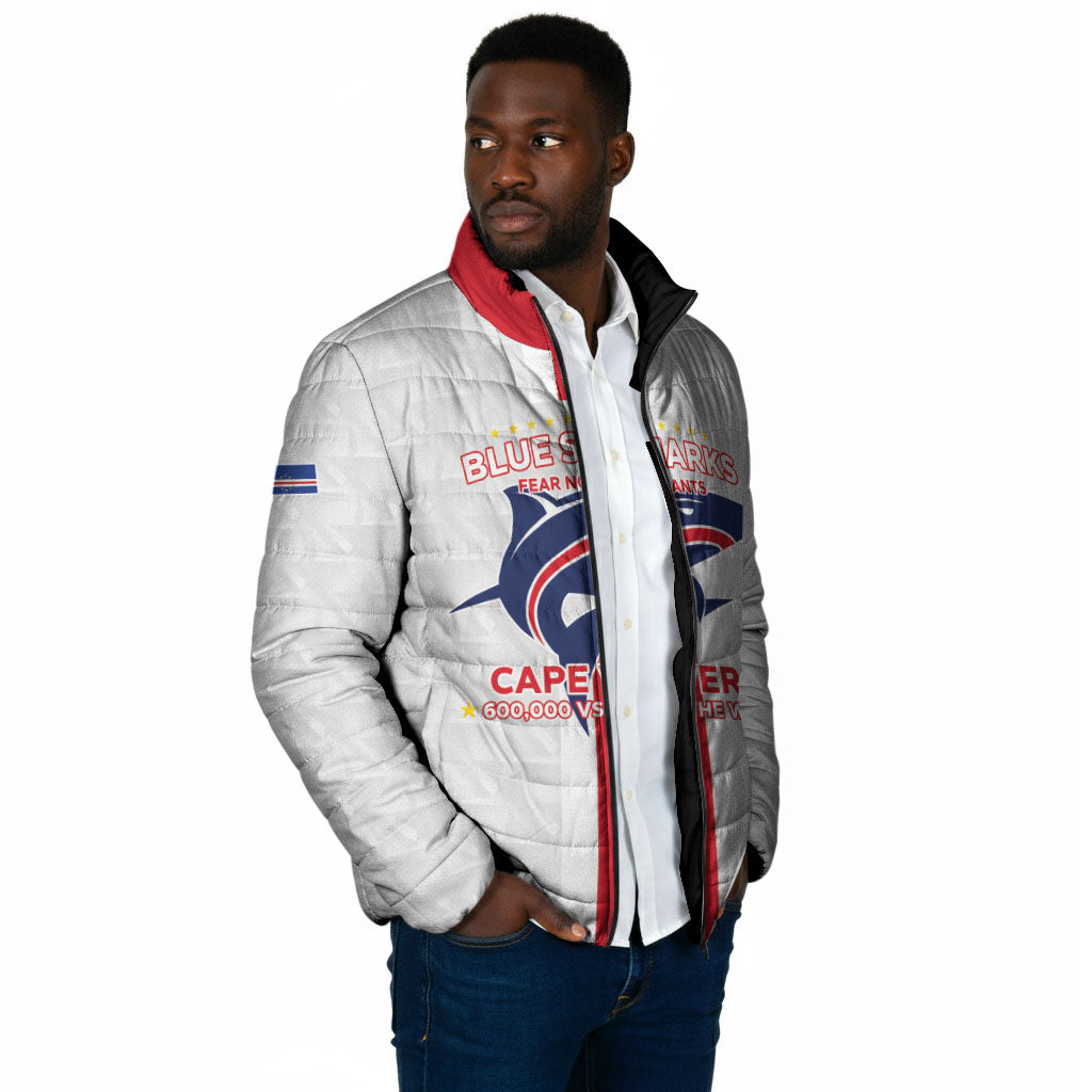 Custom Cabo Verde Padded Jacket Blue Sharks Fear No Giants
