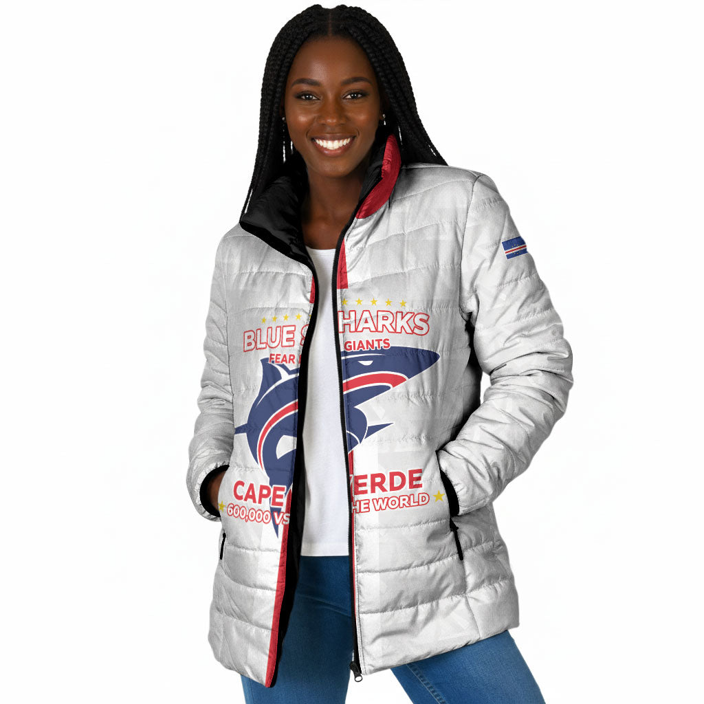 Custom Cabo Verde Padded Jacket Blue Sharks Fear No Giants