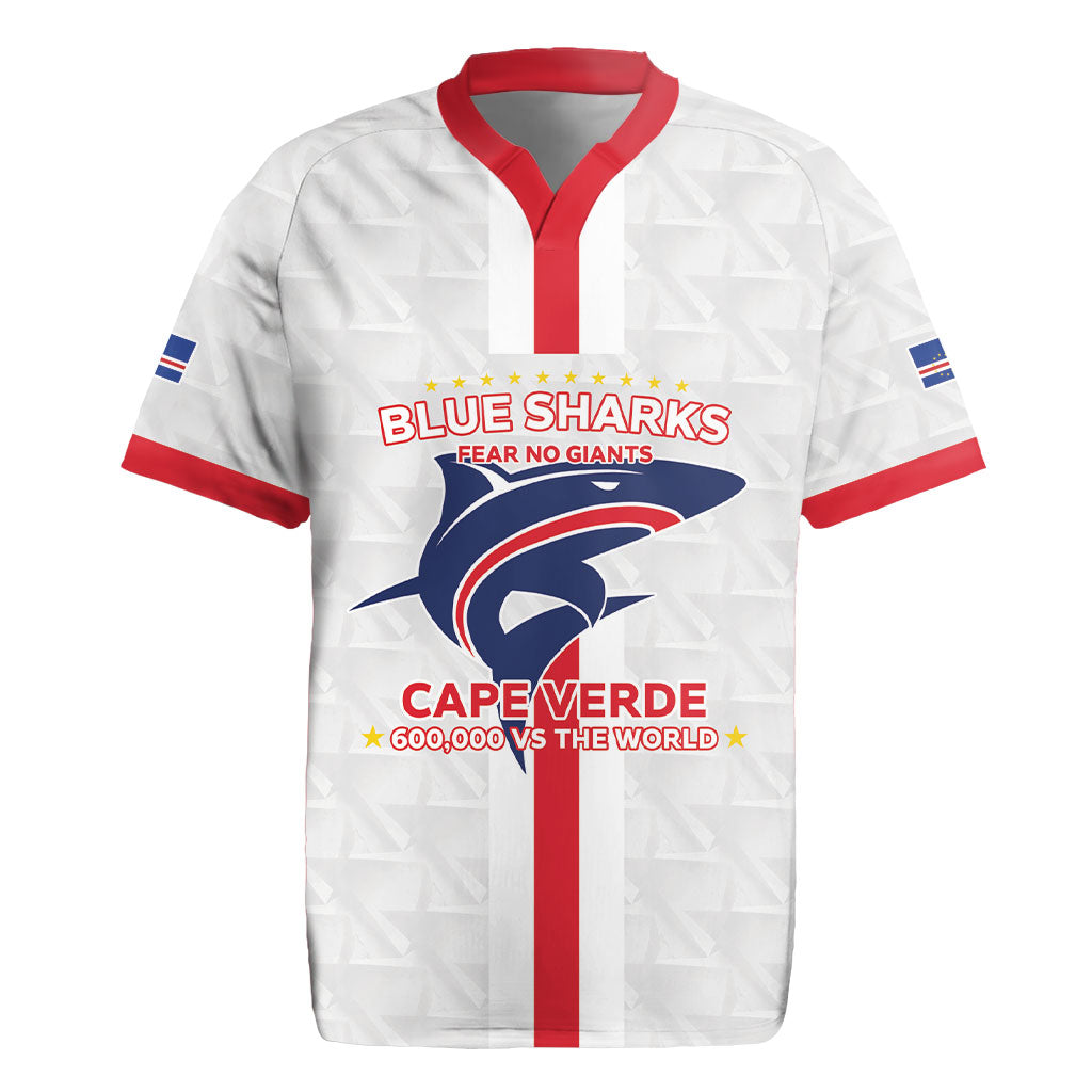 Custom Cabo Verde Rugby Jersey Blue Sharks Fear No Giants