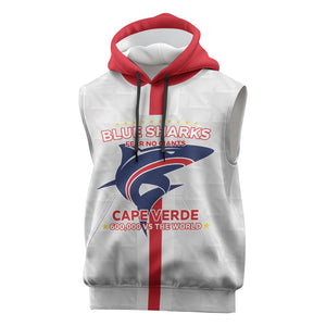 Custom Cabo Verde Sleeveless Hoodie Blue Sharks Fear No Giants