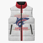 Custom Cabo Verde Sleeveless Puffer Jacket Blue Sharks Fear No Giants