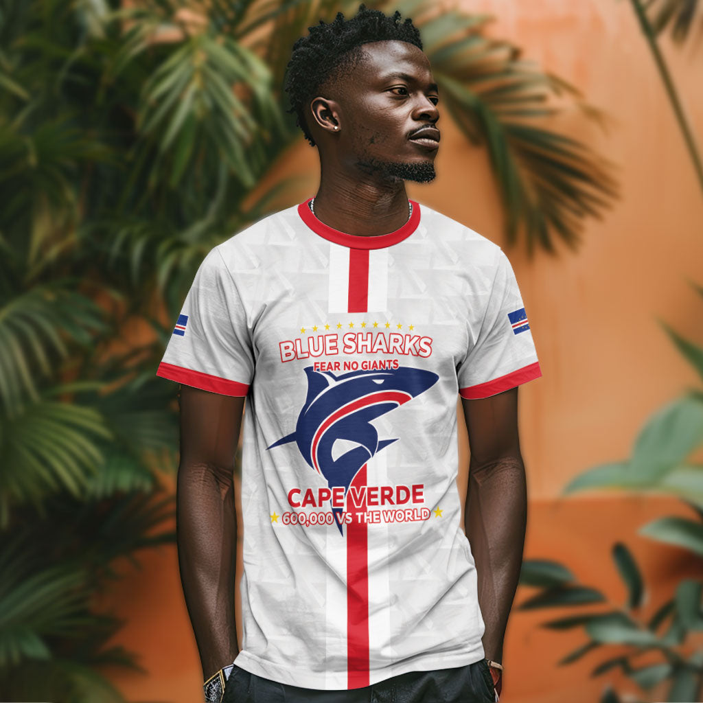 Custom Cabo Verde T shirt Blue Sharks Fear No Giants