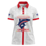 Custom Cabo Verde Women Polo Shirt Blue Sharks Fear No Giants
