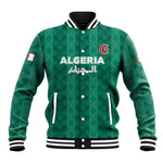 Custom Algeria Football 2026 Baseball Jacket Algerian Geometric Patterns