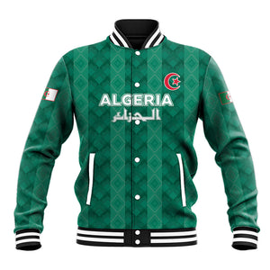 Custom Algeria Football 2026 Baseball Jacket Algerian Geometric Patterns