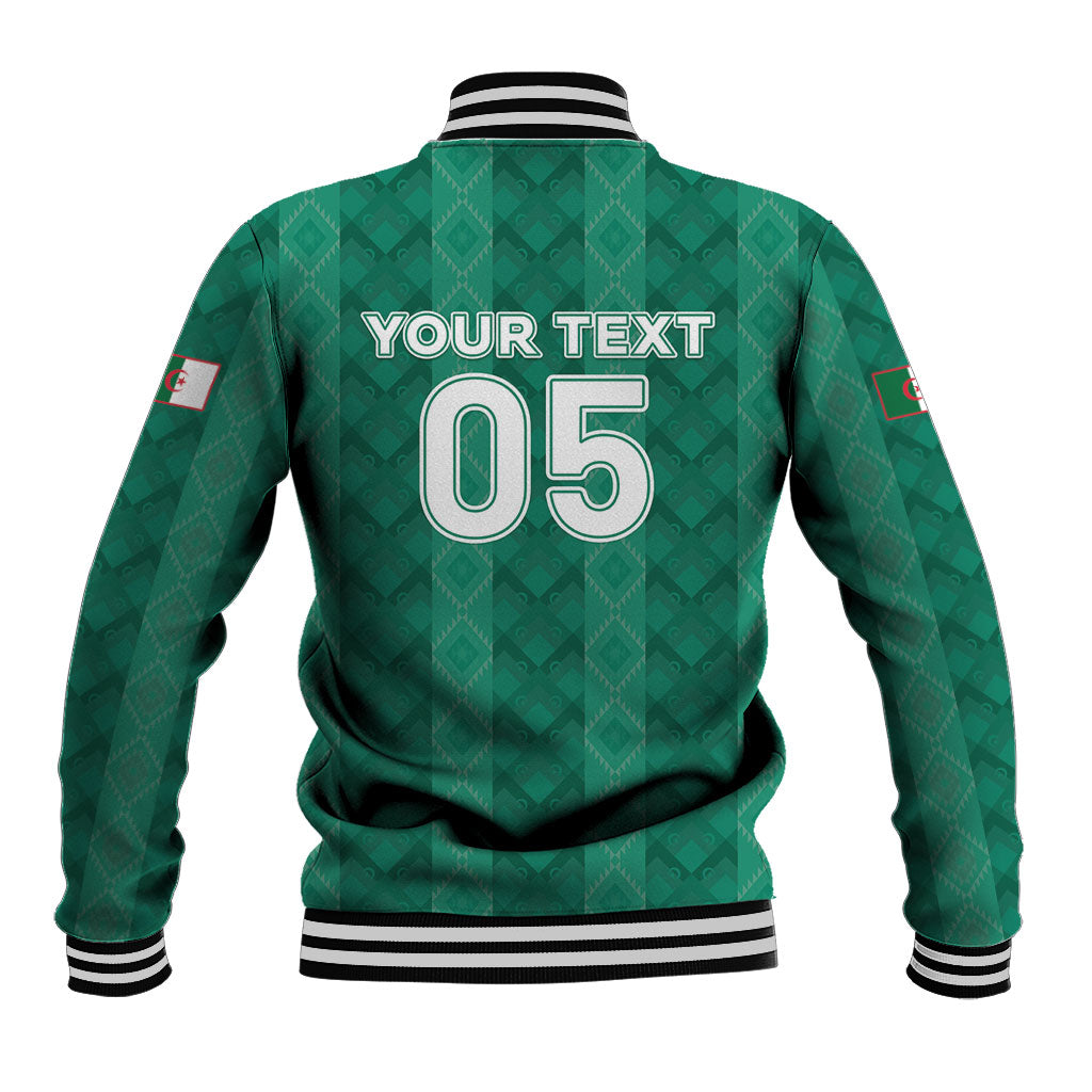 Custom Algeria Football 2026 Baseball Jacket Algerian Geometric Patterns