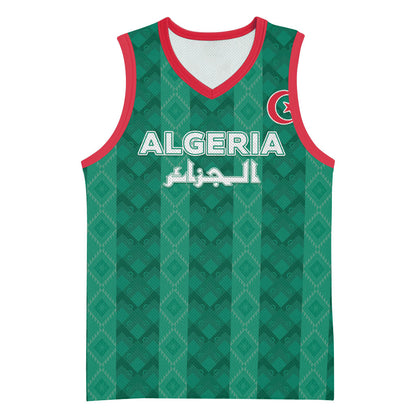 Custom Algeria Football 2026 Basketball Jersey Algerian Geometric Patterns