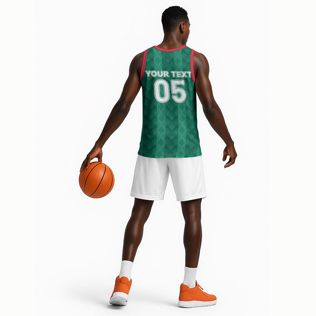 Custom Algeria Football 2026 Basketball Jersey Algerian Geometric Patterns