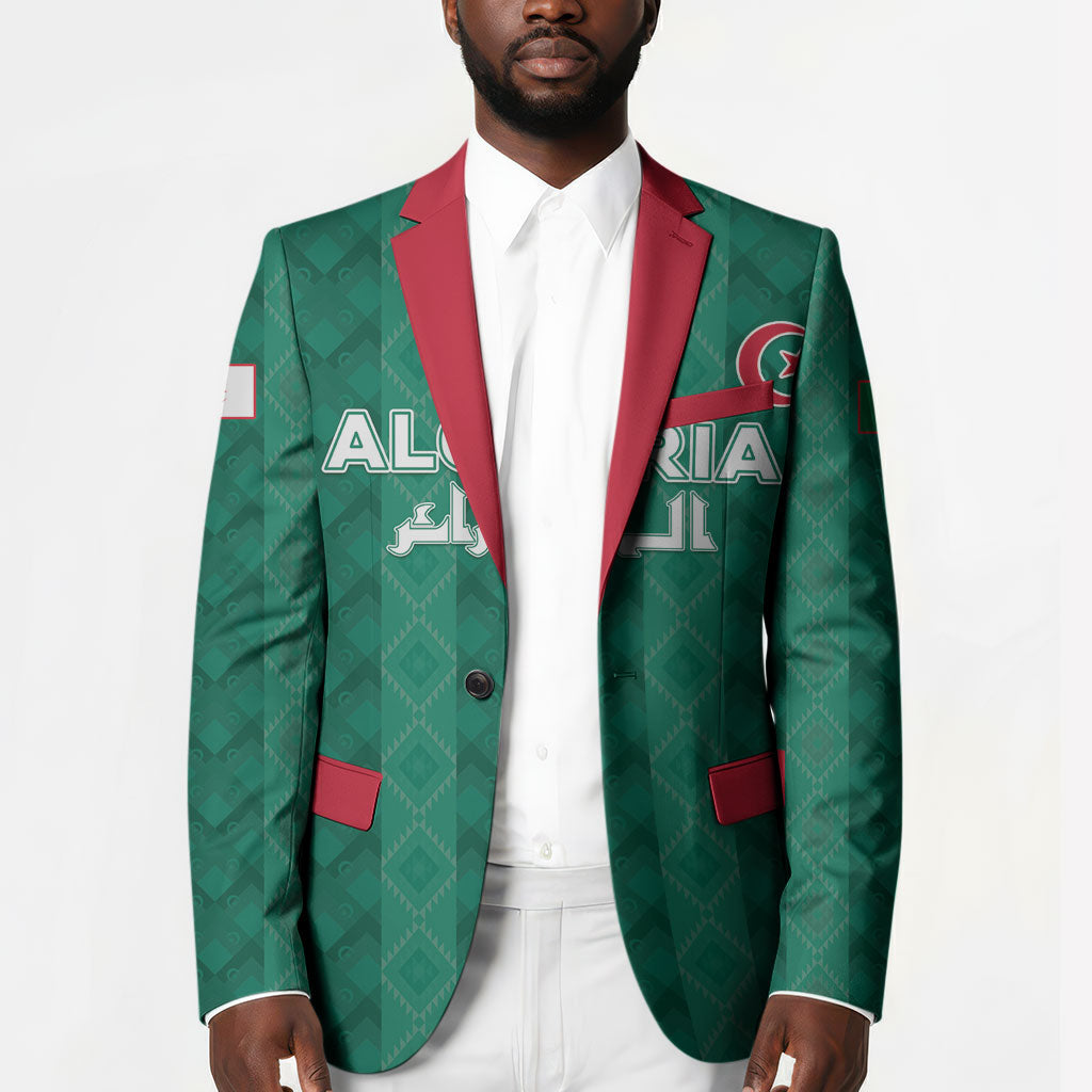 Custom Algeria Football 2026 Blazer Algerian Geometric Patterns