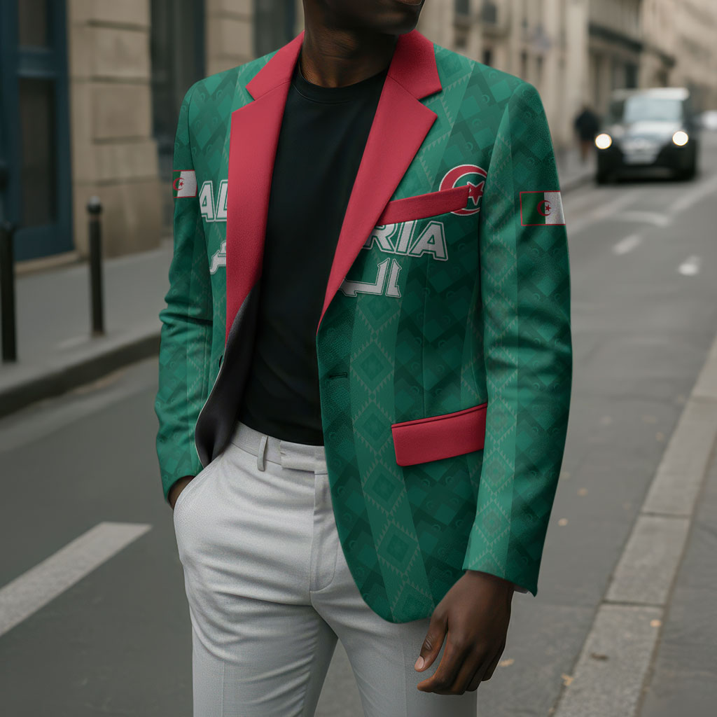 Custom Algeria Football 2026 Blazer Algerian Geometric Patterns