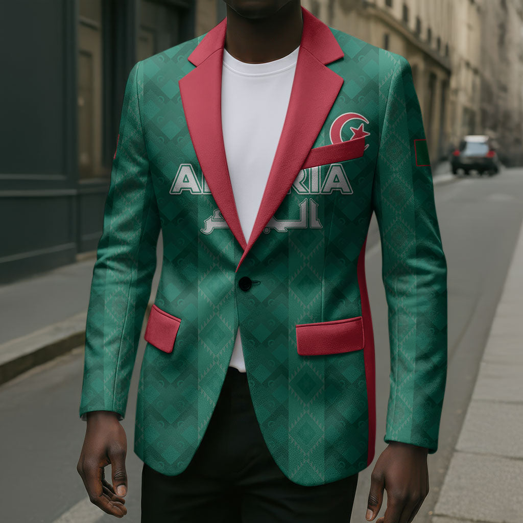 Custom Algeria Football 2026 Blazer Algerian Geometric Patterns