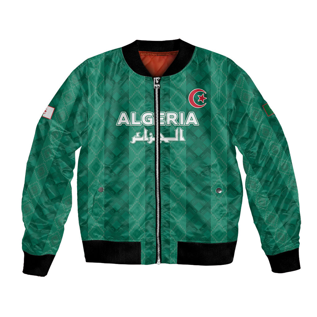Custom Algeria Football 2026 Bomber Jacket Algerian Geometric Patterns