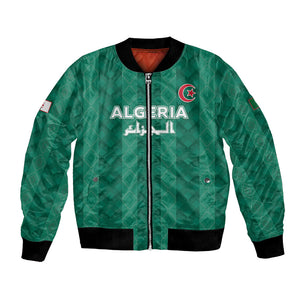 Custom Algeria Football 2026 Bomber Jacket Algerian Geometric Patterns