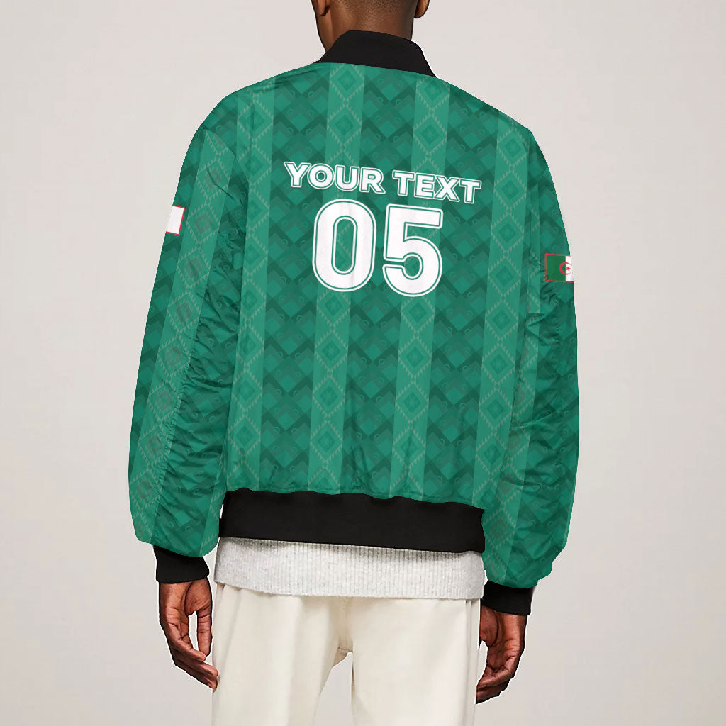 Custom Algeria Football 2026 Bomber Jacket Algerian Geometric Patterns