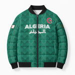Custom Algeria Football 2026 Bomber Puffer Jacket Algerian Geometric Patterns