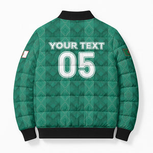 Custom Algeria Football 2026 Bomber Puffer Jacket Algerian Geometric Patterns