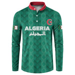 Custom Algeria Football 2026 Button Sweatshirt Algerian Geometric Patterns