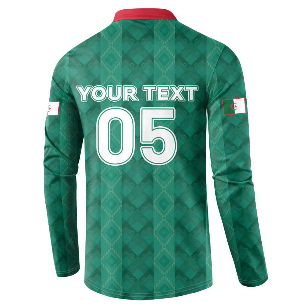 Custom Algeria Football 2026 Button Sweatshirt Algerian Geometric Patterns