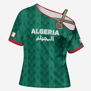 Custom Algeria Football 2026 Cross Shoulder Shirt Algerian Geometric Patterns