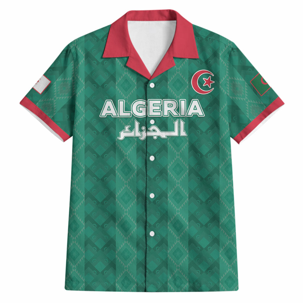 Custom Algeria Football 2026 Hawaiian Shirt Algerian Geometric Patterns