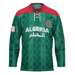 Custom Algeria Football 2026 Hockey Jersey Algerian Geometric Patterns