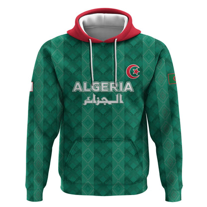 Custom Algeria Football 2026 Hoodie Algerian Geometric Patterns