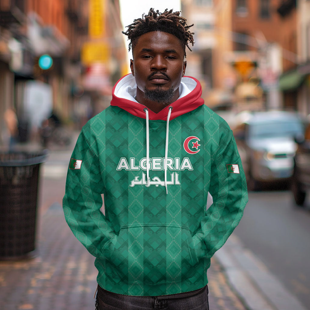Custom Algeria Football 2026 Hoodie Algerian Geometric Patterns