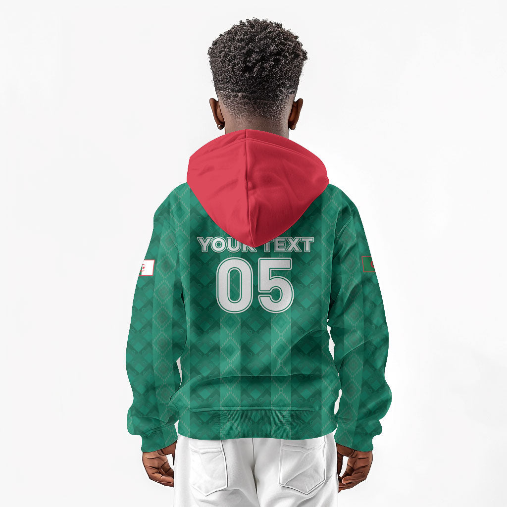 Custom Algeria Football 2026 Kid Hoodie Algerian Geometric Patterns