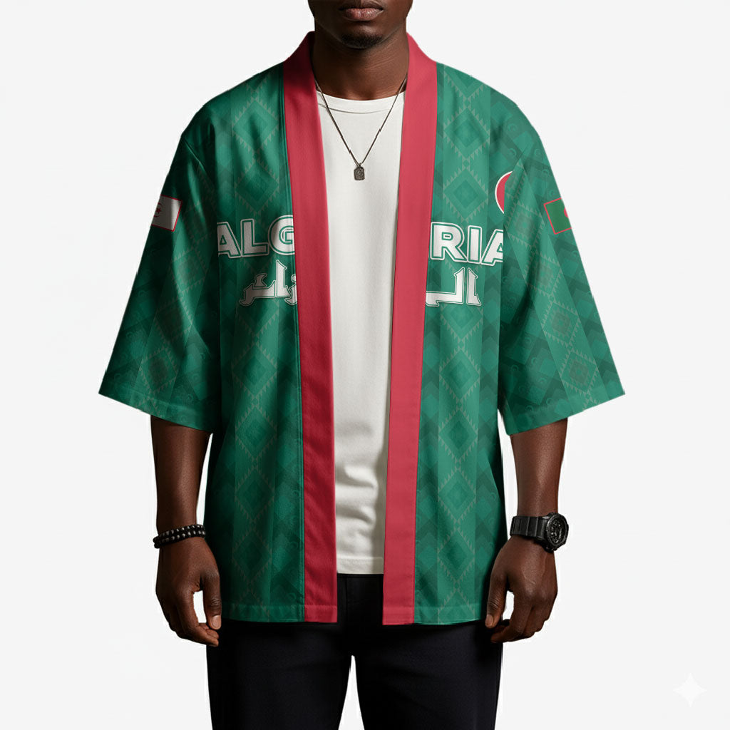 Custom Algeria Football 2026 Kimono Algerian Geometric Patterns