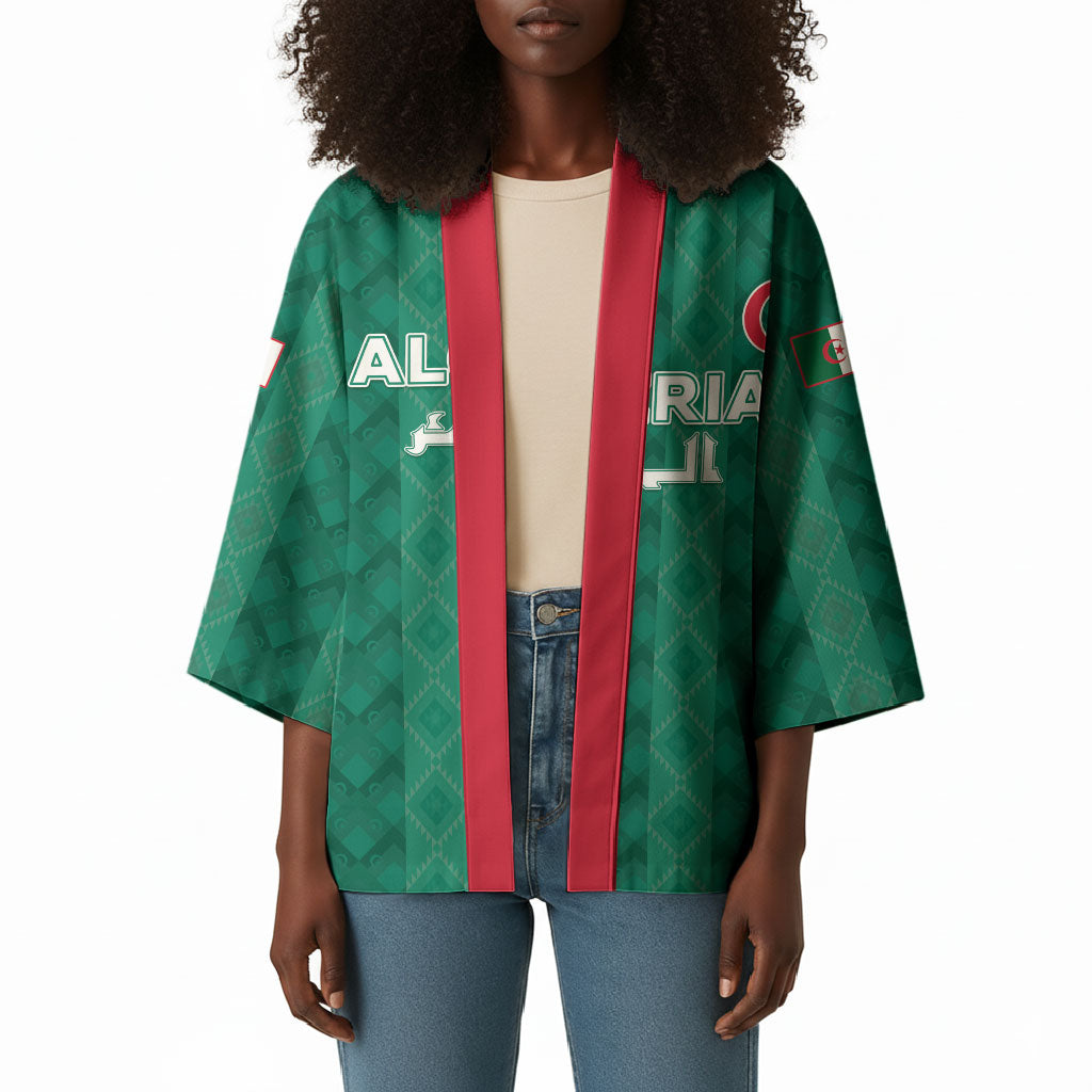 Custom Algeria Football 2026 Kimono Algerian Geometric Patterns