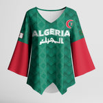 Custom Algeria Football 2026 Kimono Sleeve Blouse Algerian Geometric Patterns