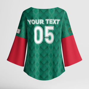 Custom Algeria Football 2026 Kimono Sleeve Blouse Algerian Geometric Patterns