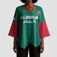Custom Algeria Football 2026 Kimono Sleeve Blouse Algerian Geometric Patterns