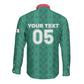 Custom Algeria Football 2026 Long Sleeve Button Shirt Algerian Geometric Patterns