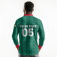 Custom Algeria Football 2026 Long Sleeve Polo Shirt Algerian Geometric Patterns