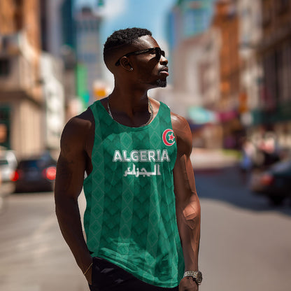 Custom Algeria Football 2026 Men Tank Top Algerian Geometric Patterns