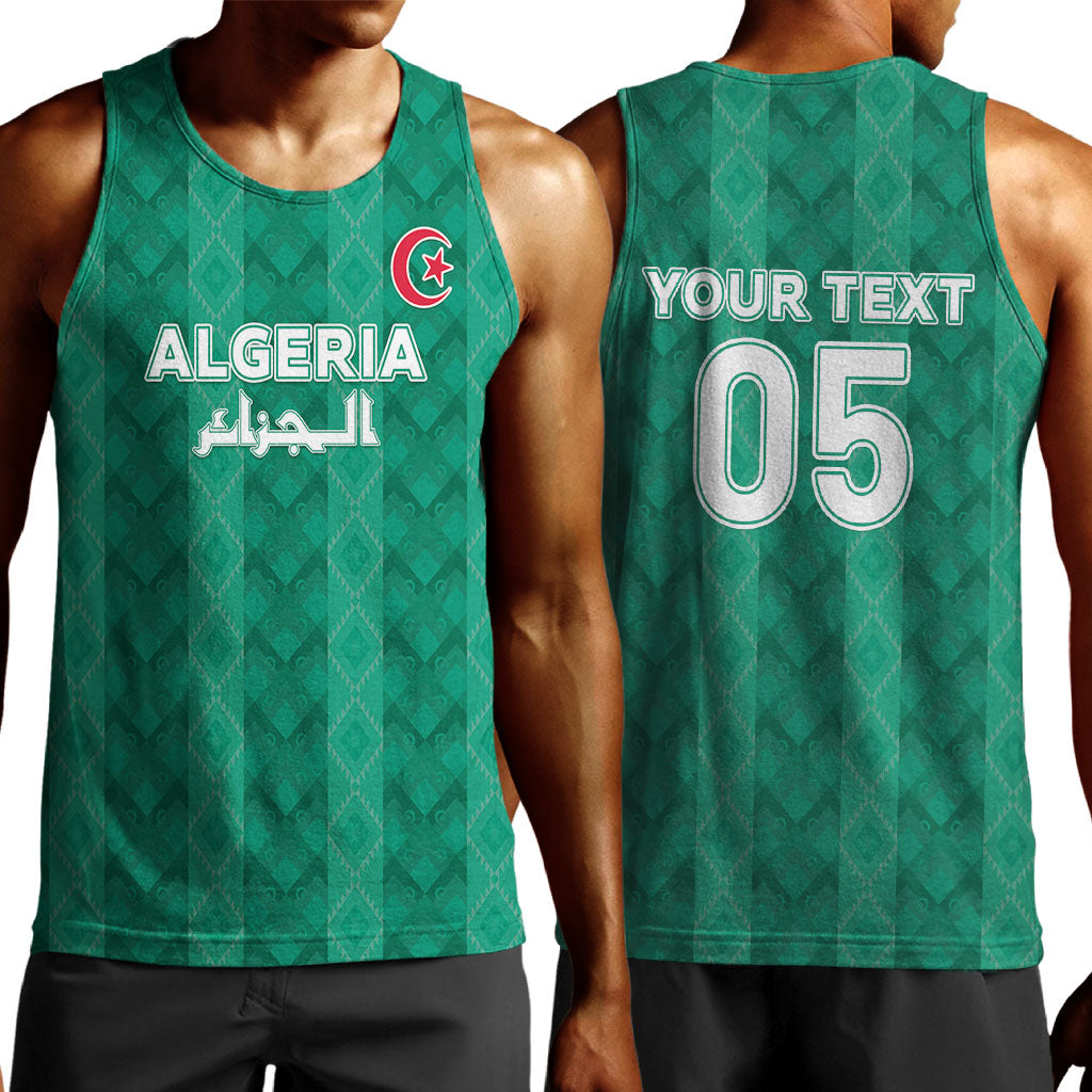 Custom Algeria Football 2026 Men Tank Top Algerian Geometric Patterns