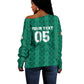 Custom Algeria Football 2026 Off Shoulder Sweater Algerian Geometric Patterns
