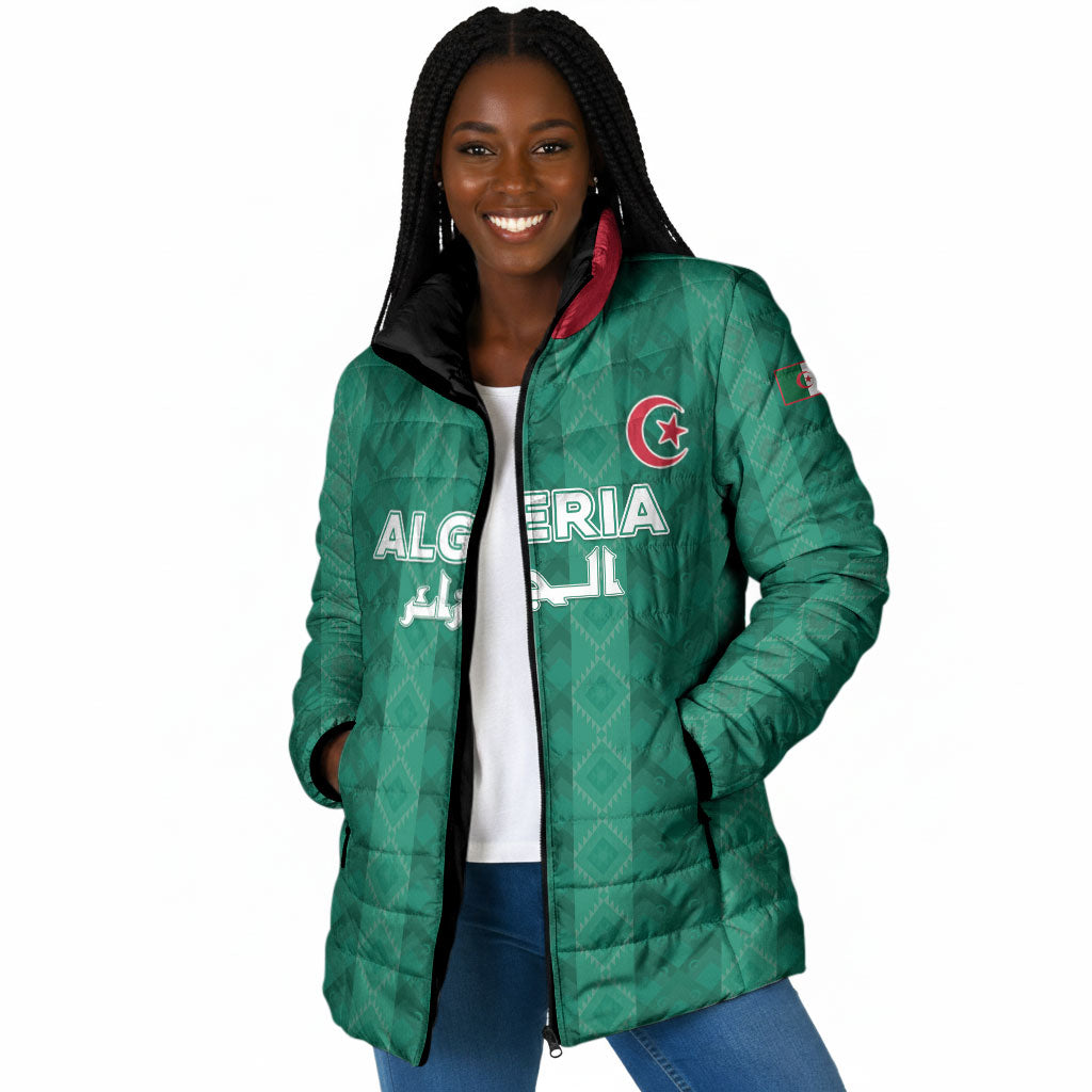Custom Algeria Football 2026 Padded Jacket Algerian Geometric Patterns