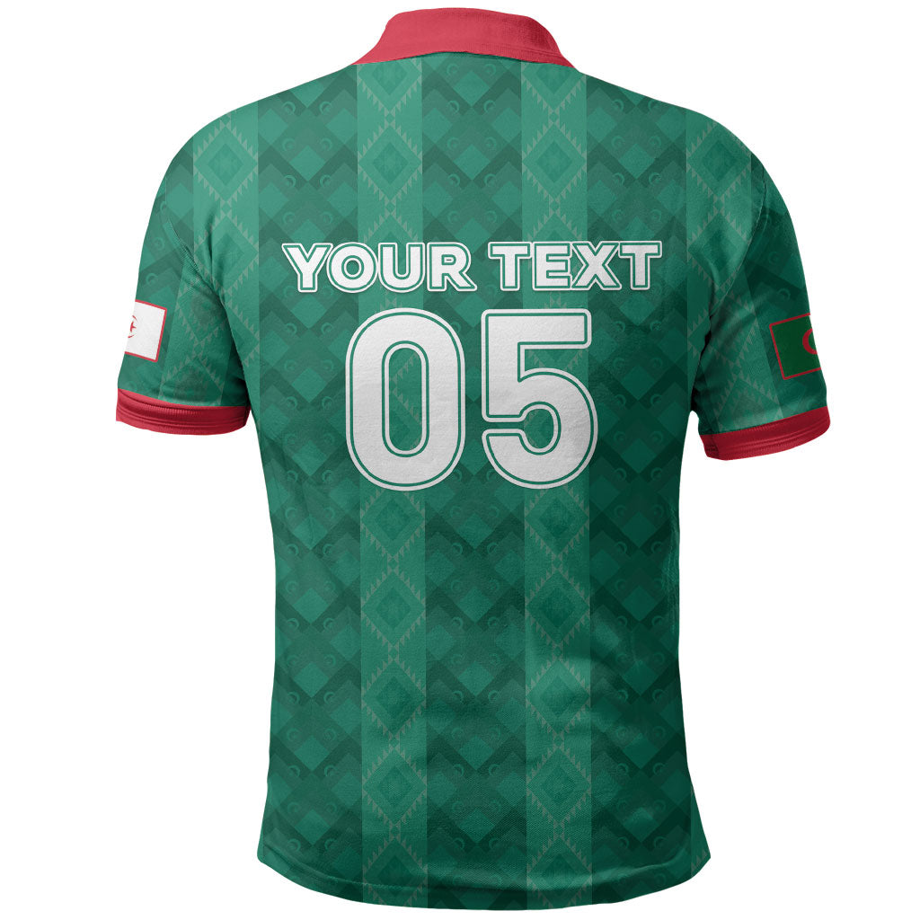 Custom Algeria Football 2026 Polo Shirt Algerian Geometric Patterns