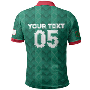 Custom Algeria Football 2026 Polo Shirt Algerian Geometric Patterns