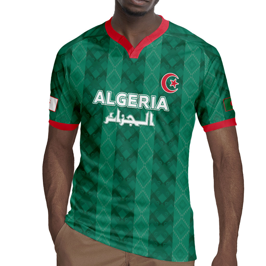 Custom Algeria Football 2026 Rugby Jersey Algerian Geometric Patterns